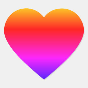 Beautiful Rainbow Colours Heart Sticker