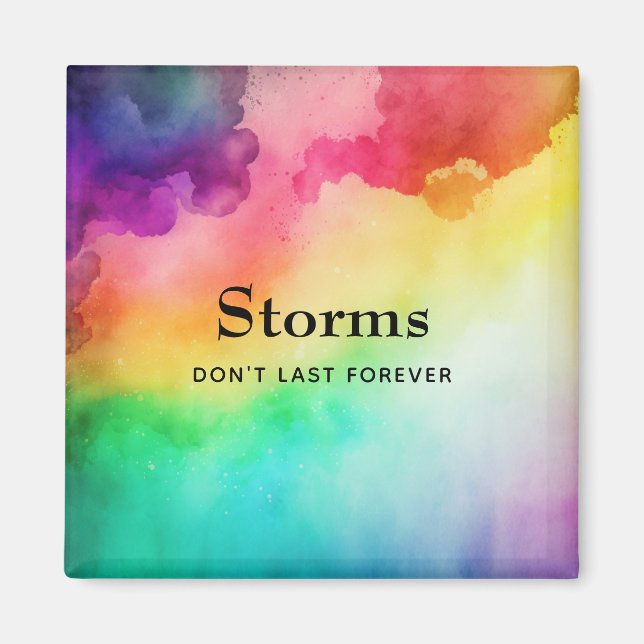 Beautiful Rainbow Colours Inspirational Magnet (Front)