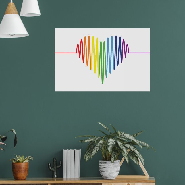 Beautiful Rainbow Colours of a Beating Human Heart Poster (Living Room 1)