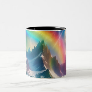 Beautiful Rainbow Fantasy Realm Two-Tone Coffee Mug