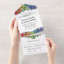 Beautiful Rainbow Floral LGBT Wedding