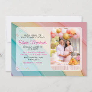 Beautiful Rainbow Gender Neutral Baby Shower Invitation