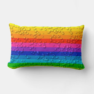 Beautiful Rainbow of Water Droplet Colours Lumbar Pillow