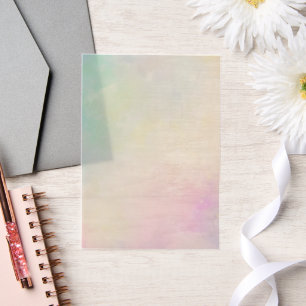 Beautiful Rainbow Shades of Green Pink Blue Vellum Invitations