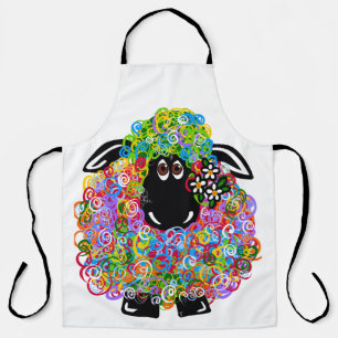 Beautiful Rainbow Sheep Of The Family Apron