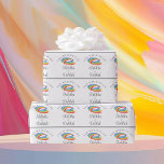 Beautiful Rainbow Waves Personalized LGBTQ Wedding Wrapping Paper<br><div class="desc">Pretty rainbow abstract wedding wrapping paper with two beautiful arcs of colour above your ceremony date and names. This simple colourful gift wrap is perfect for a classy LGBTQ couple getting married in the afternoon.</div>