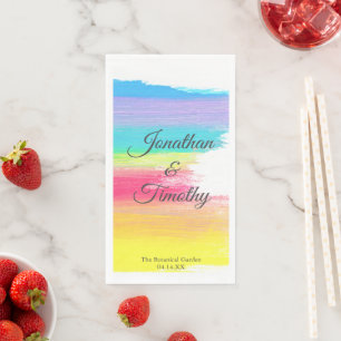 Beautiful Rainbow Wedding Custom Colorful Napkin