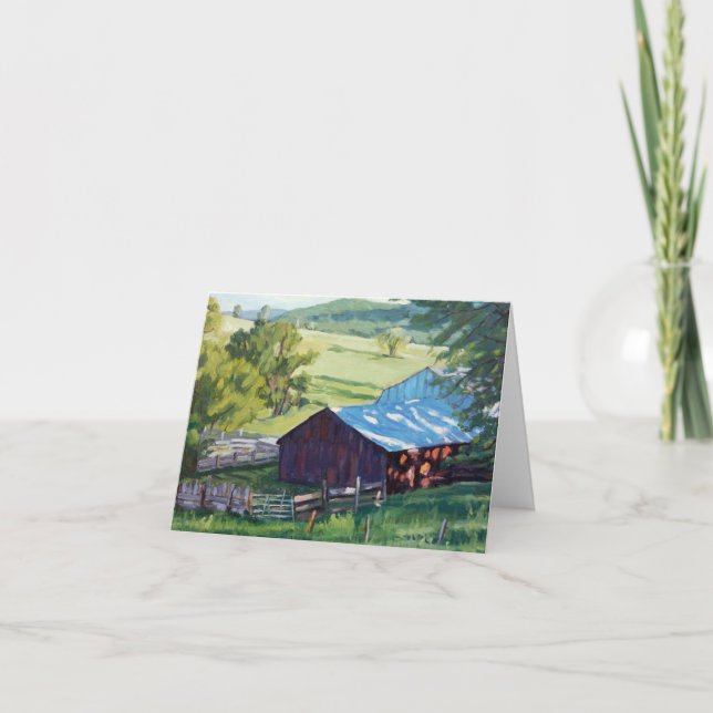 Beautiful Ranch Scene With Colourful Barn  Invitation (Front)