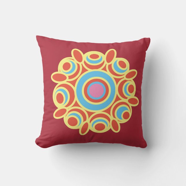 Beautiful rangoli design throw pillow (Front)