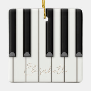 Beautiful Realistic Piano Keys Personalized Music Ceramic Ornament