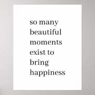 Beautiful Reasons to Be Happy Minimalist Quote Poster