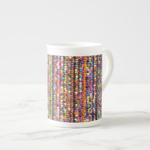 Beautiful red abstract bone china mug