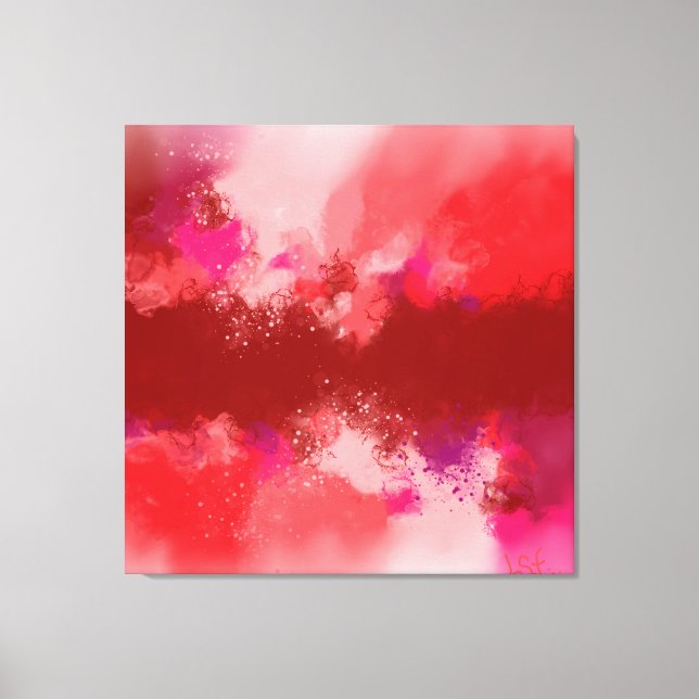 Beautiful Red Abstract Conteporary Modern Canvas Print (Front)