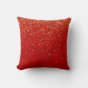Beautiful Red and Gold Throw Pillow