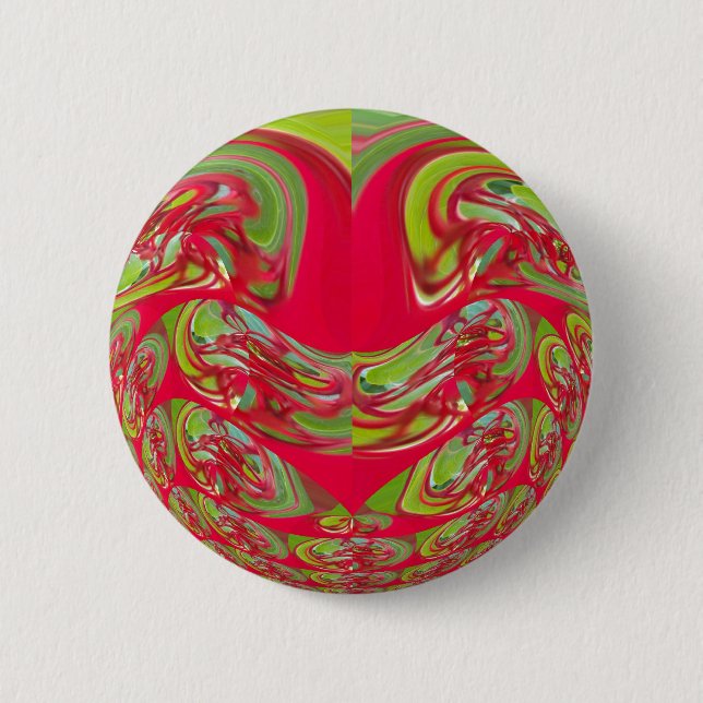 Beautiful Red and Green Texture Colour Abstract Ar 2 Inch Round Button (Front)
