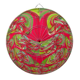 Beautiful Red and Green Texture Colour Abstract Ar Dartboard