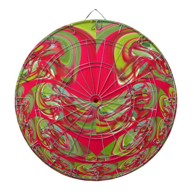 Beautiful Red and Green Texture Colour Abstract Ar Dartboard (Front)