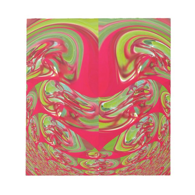Beautiful Red and Green Texture Colour Abstract Ar Notepad (Front)