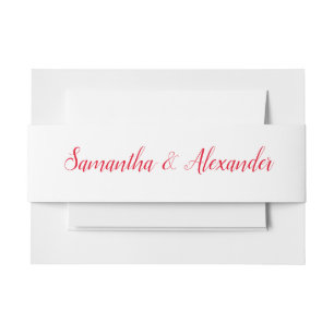 Beautiful Red and White Invitation Belly Band