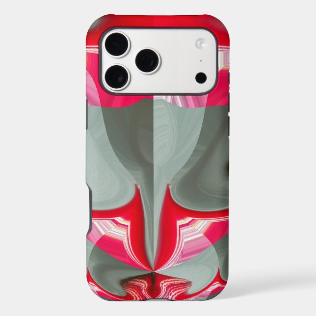 beautiful Red ash grey geometric motif ART design (Back)