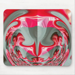beautiful Red ash grey geometric motif ART design Mouse Pad