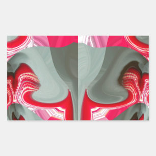 beautiful Red ash grey geometric motif ART design Sticker