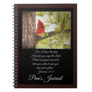Beautiful Red Bird Christian  Notebook