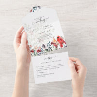 Beautiful RED CARDINAL Birds Wedding