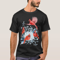 Beautiful Red Cardinal Birds Winter Scene Christma