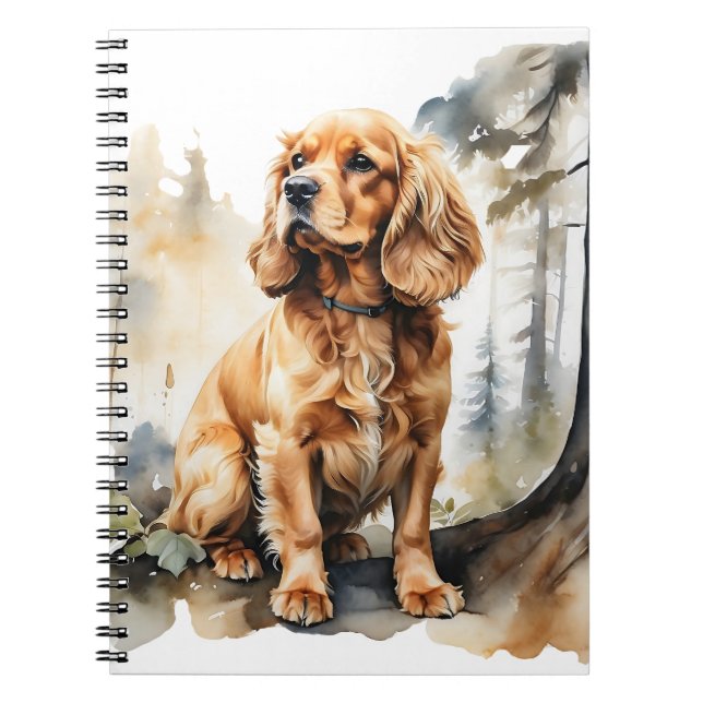 BEAUTIFUL RED COCKER SPANIEL DOG NOTEBOOK (Front)
