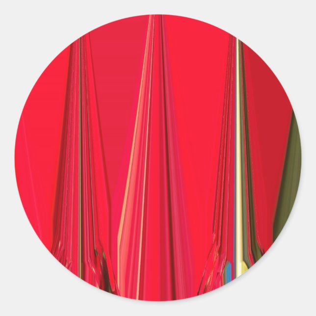 Beautiful Red Design Classic Round Sticker (Front)
