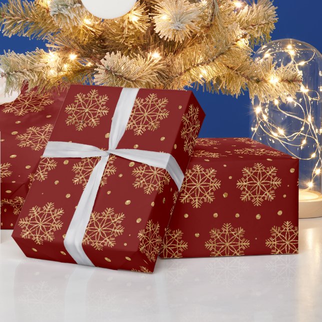 Beautiful Red/Gold Christmas Wrapping Paper (Holidays)