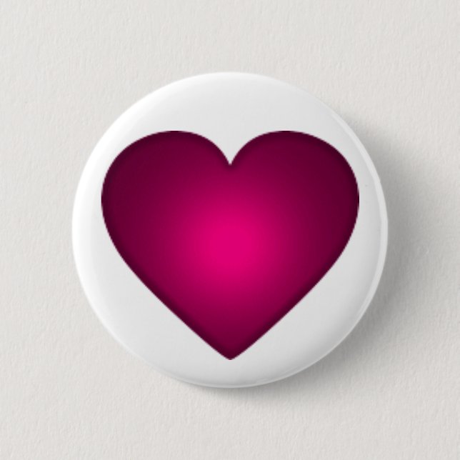 Beautiful Red Heart 2 Inch Round Button (Front)