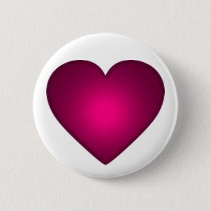Beautiful Red Heart 2 Inch Round Button