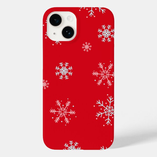 Beautiful Red illustrative snowflake Red Backgroun Case-Mate iPhone Case (Back)