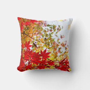 Beautiful Red Leaves Changing Colour Throw Pillow