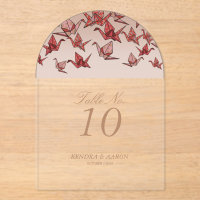 Beautiful Red Origami Paper Crane Wedding
