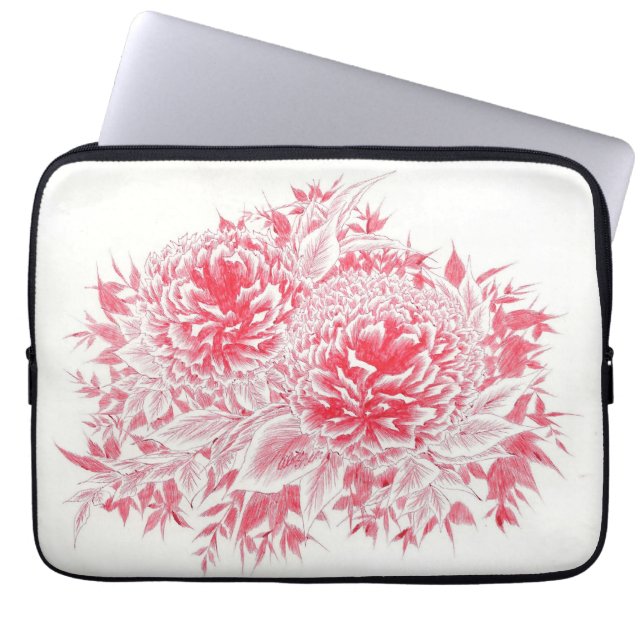 Beautiful Red Peony Laptop Sleeve (Front)