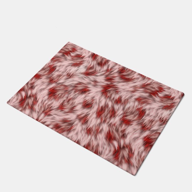 Beautiful Red & Pink Abstract Design Bath Mat (Angled)