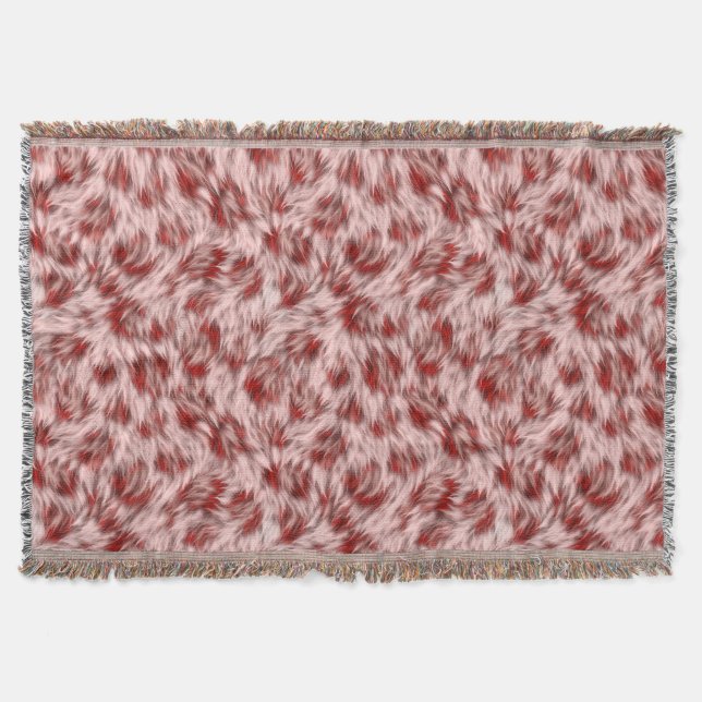 Beautiful Red & Pink Abstract Design Throw Blanket (Front)