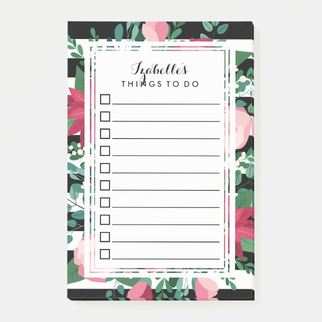 Beautiful Red & Pink Bouquet - To Do List Post-it Notes (Front)