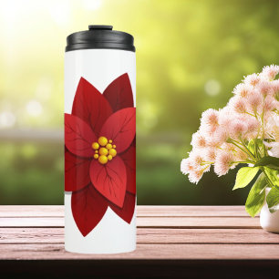 Beautiful Red Poinsettia Flower Christmas Tumbler