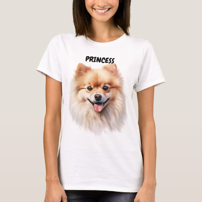 BEAUTIFUL RED POMERANIAN DOG FACE T-Shirt (Front)