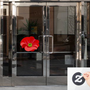Beautiful Red poppy commemorative Window Cling