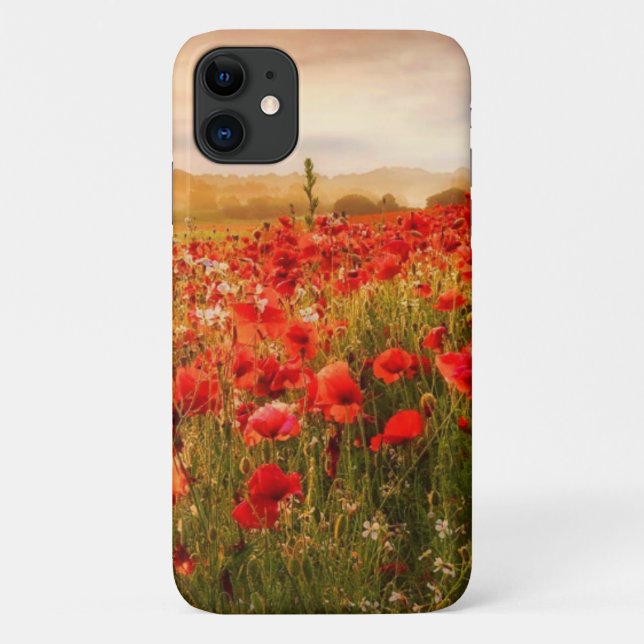 Beautiful red poppy field case (Back)