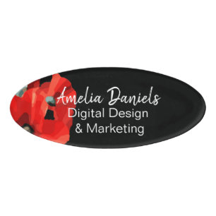 Beautiful Red Poppy ID Badge