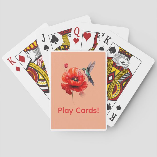 Beautiful Red Poppy In All Its Glory Playing Cards (Back)