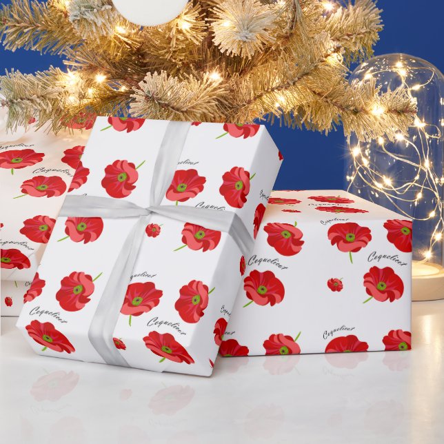 Beautiful red poppy  wrapping paper (Holidays)