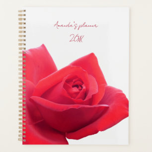 Beautiful Red Rose Custom Name Planner