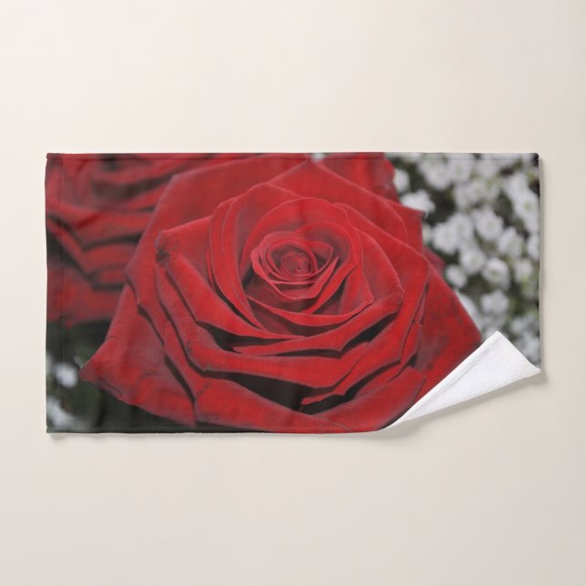 Beautiful Red Rose Hand Towel (Hand Towel)